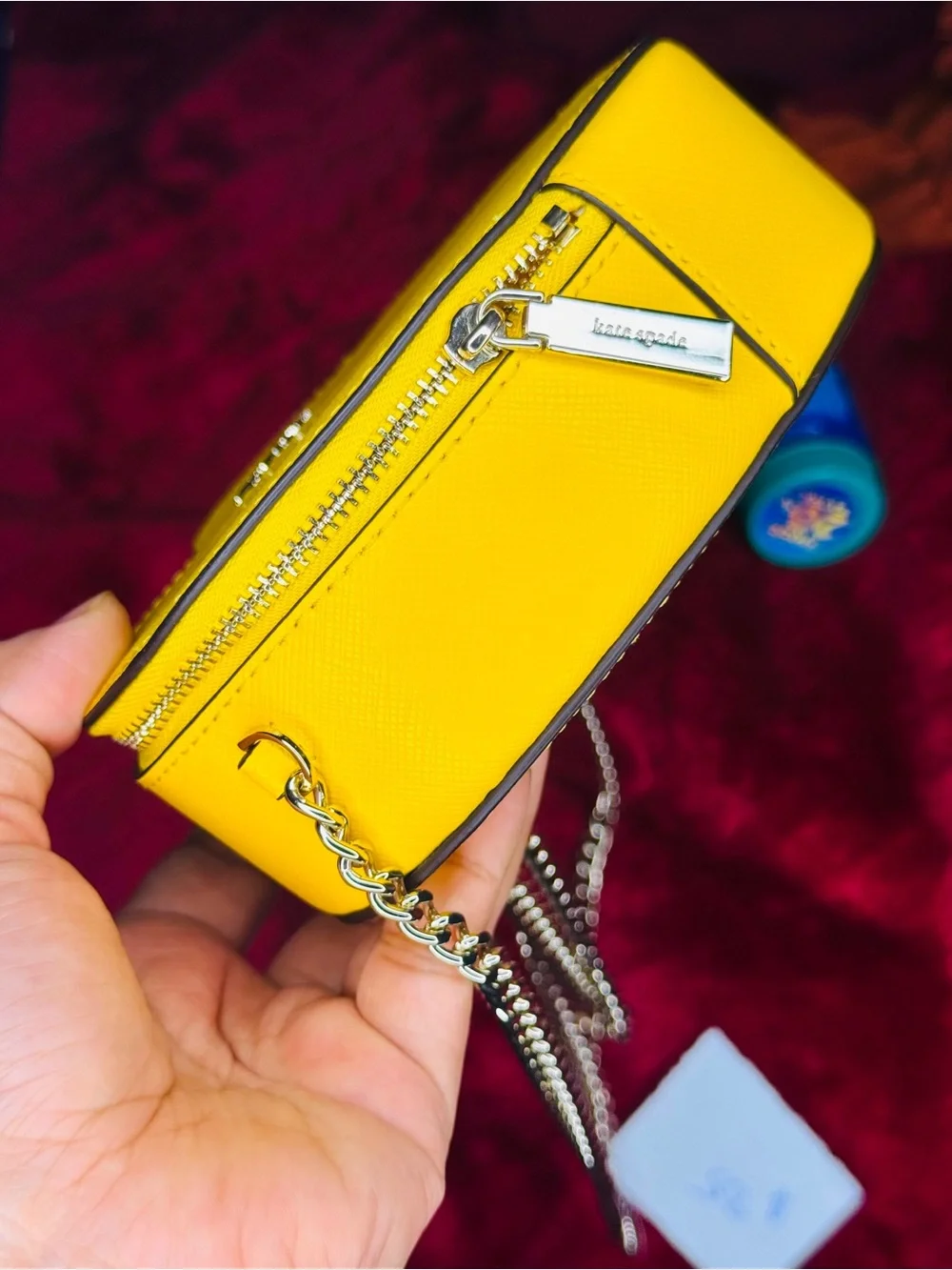 kate spade Yellow Heart-Shaped Crossbody with Gold Chain